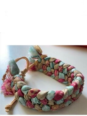 🇨🇦🎁 Handmade Custom Bracelet Rag Braid “Sacred circle of life”-turquoise & beige